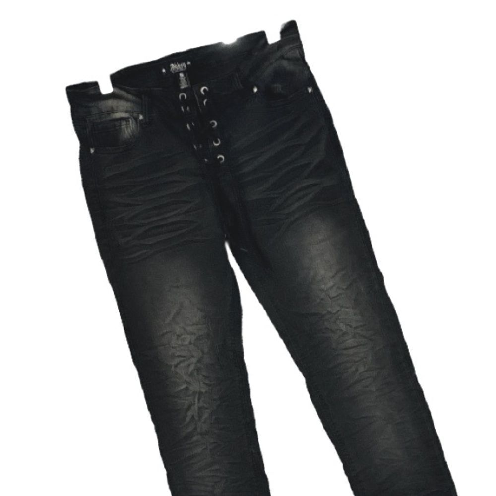 Abby Dawn Avril Lavigne Black Denim Studded Tie Closure Women’s Jeans Juniors 5